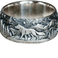 Thumbnail for Bague loup  décor celtique