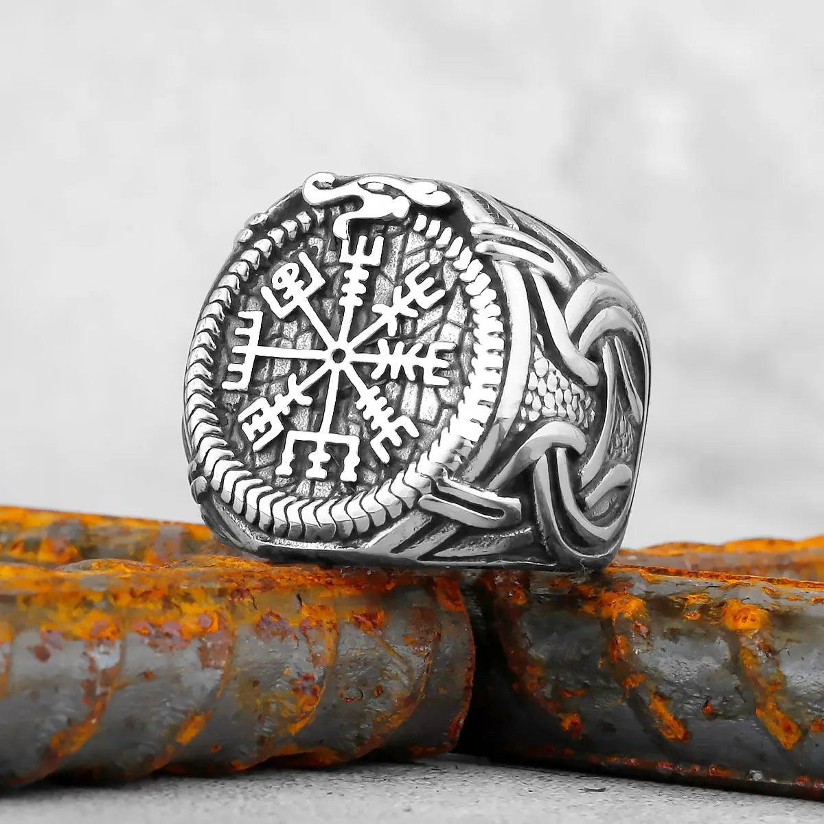 Bague Dragon Vegvisir - Univers Celtique