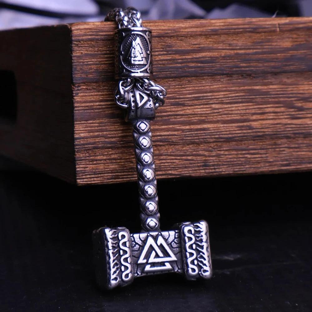 Collier Viking Mjöllnir et Valknut - Univers Celtique