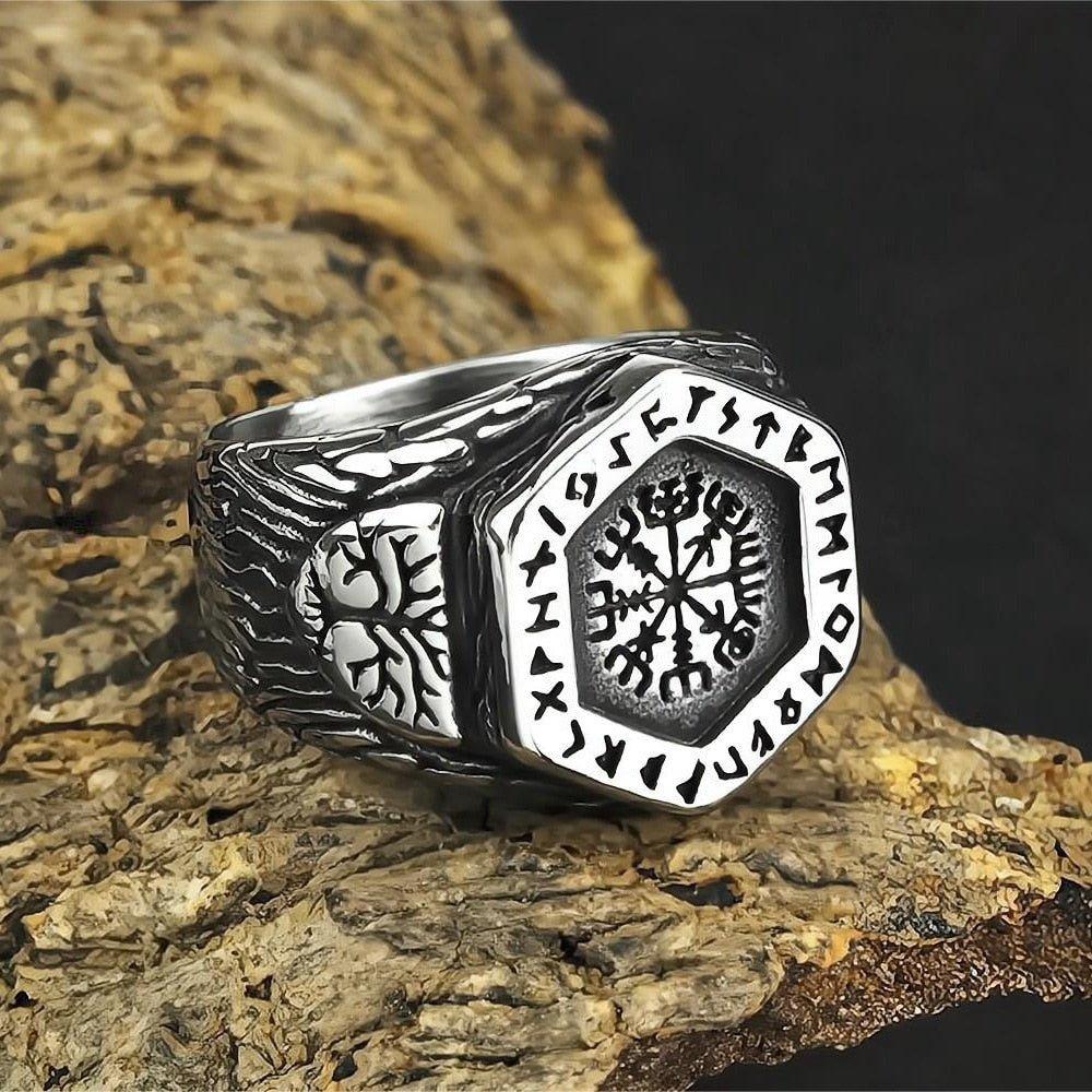 Bague Vegvisir et Valknut - Univers Celtique